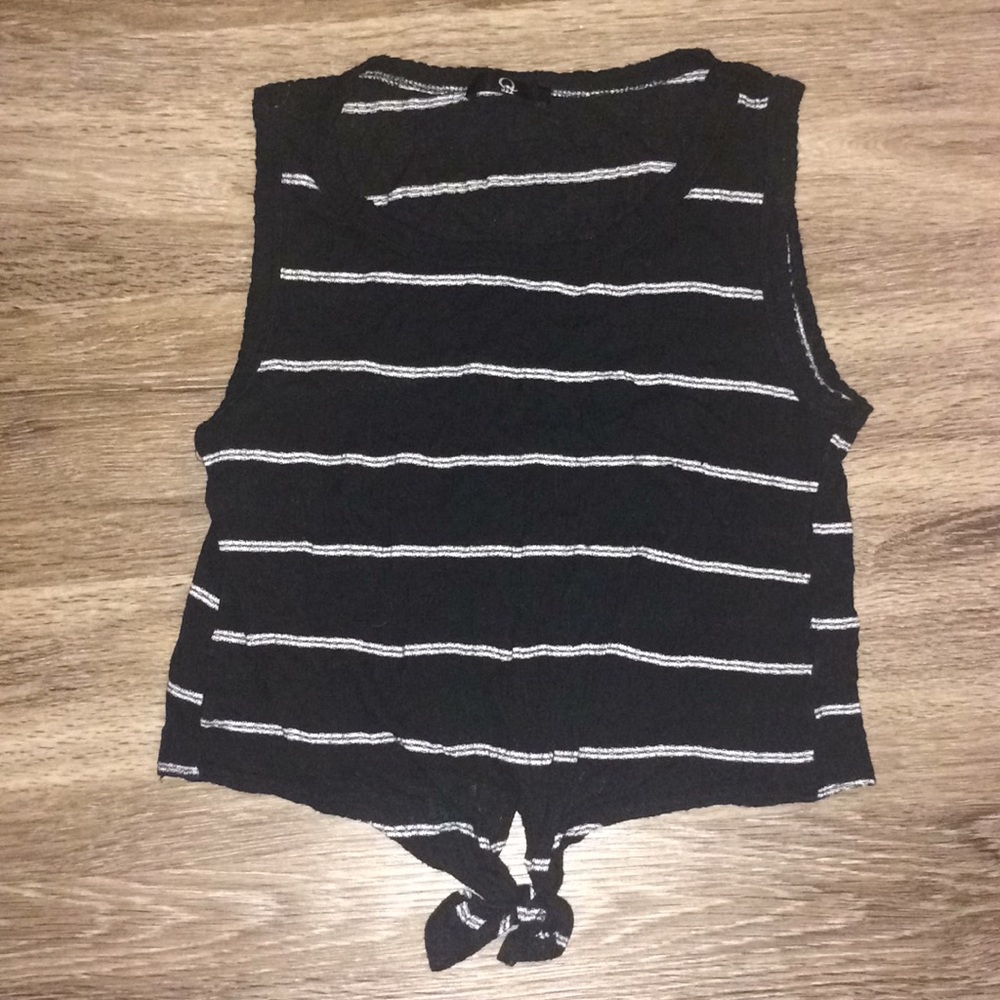 Black and white striped tank